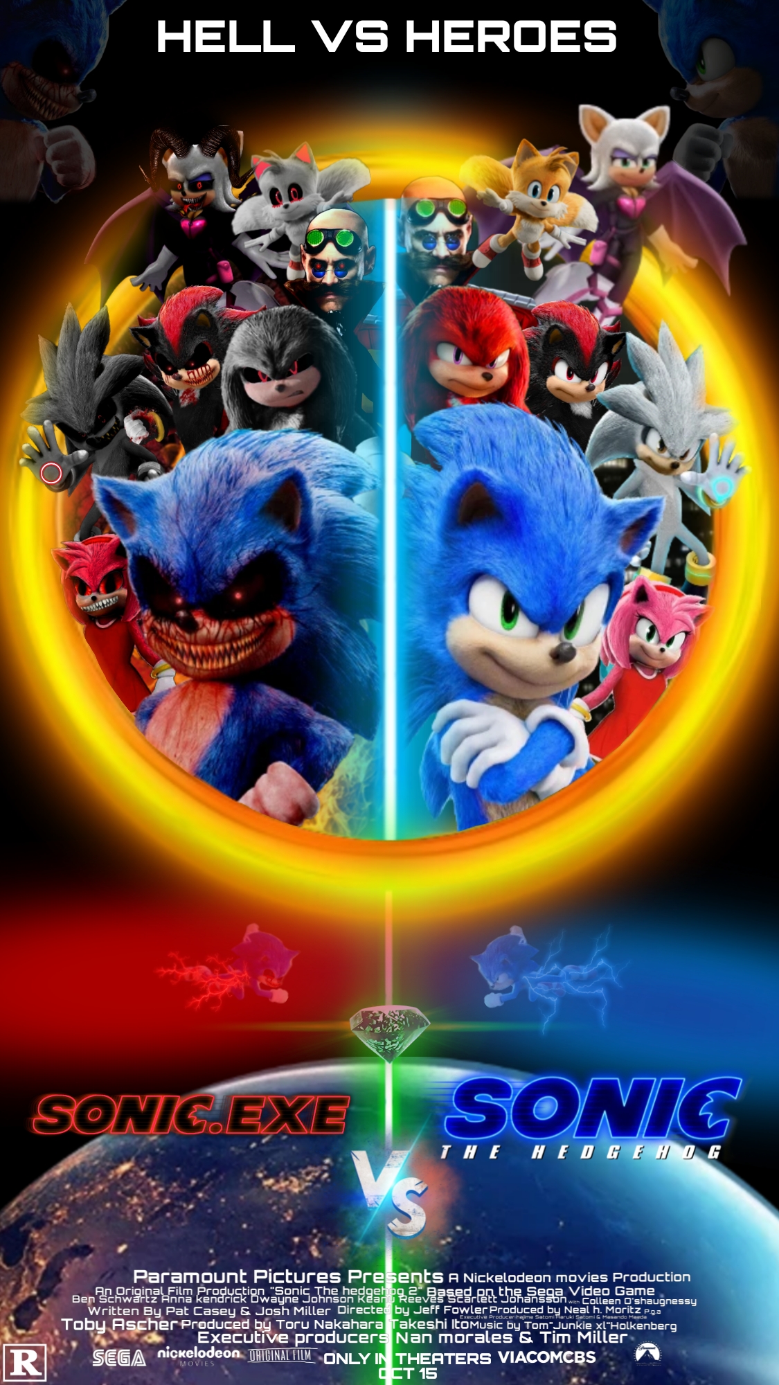 Movie Super Sonic vs Sonic exe #moviesonic #moviesupersonic #moviesoni