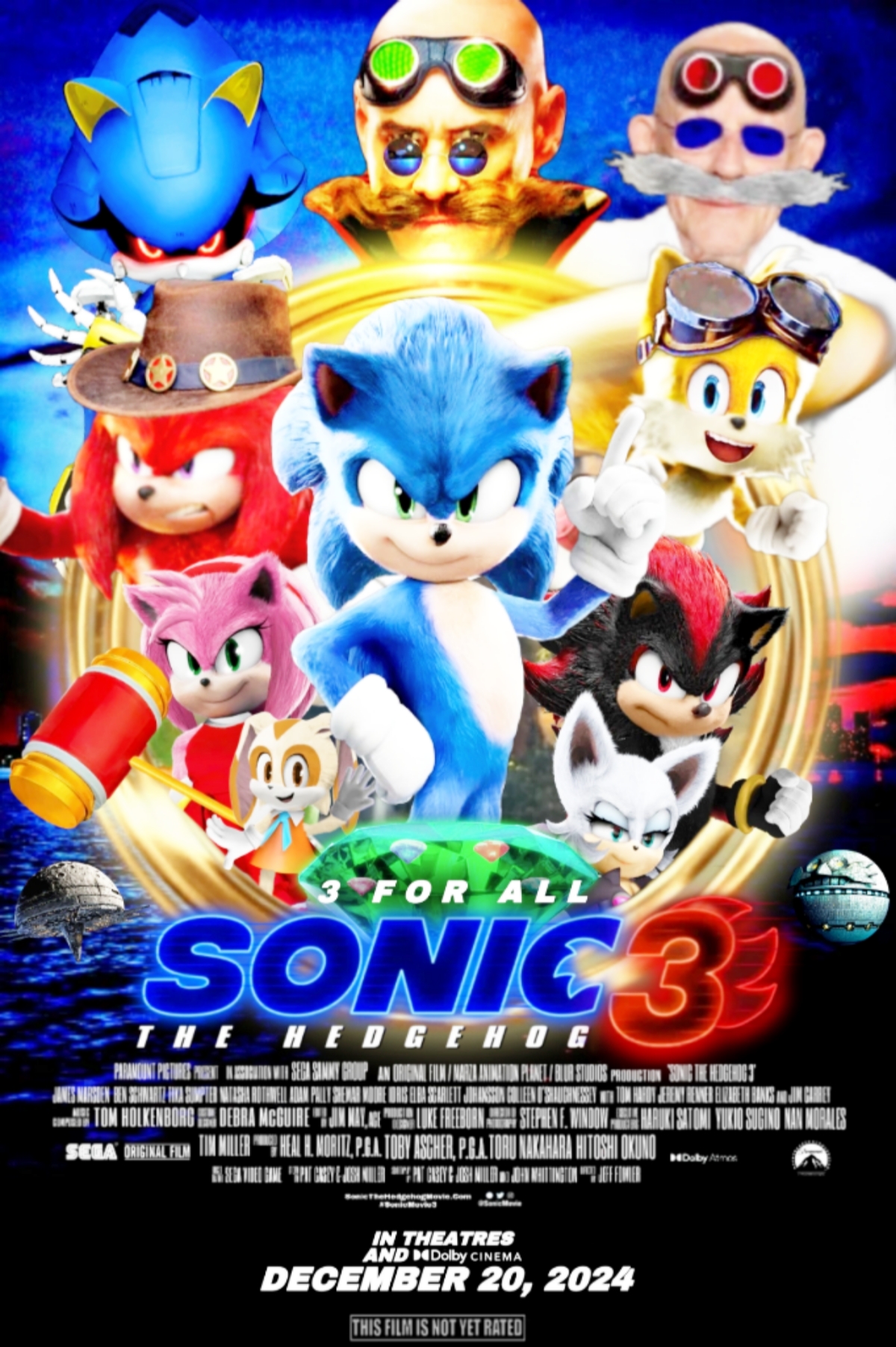 Sonic the Hedgehog 3 Movie Poster 1 Fan Made by luanweasel300 on DeviantArt