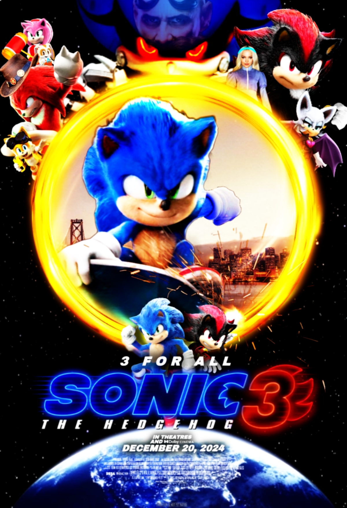 Poster Rápido De Sonic 3 o Filme (Agora Pode)