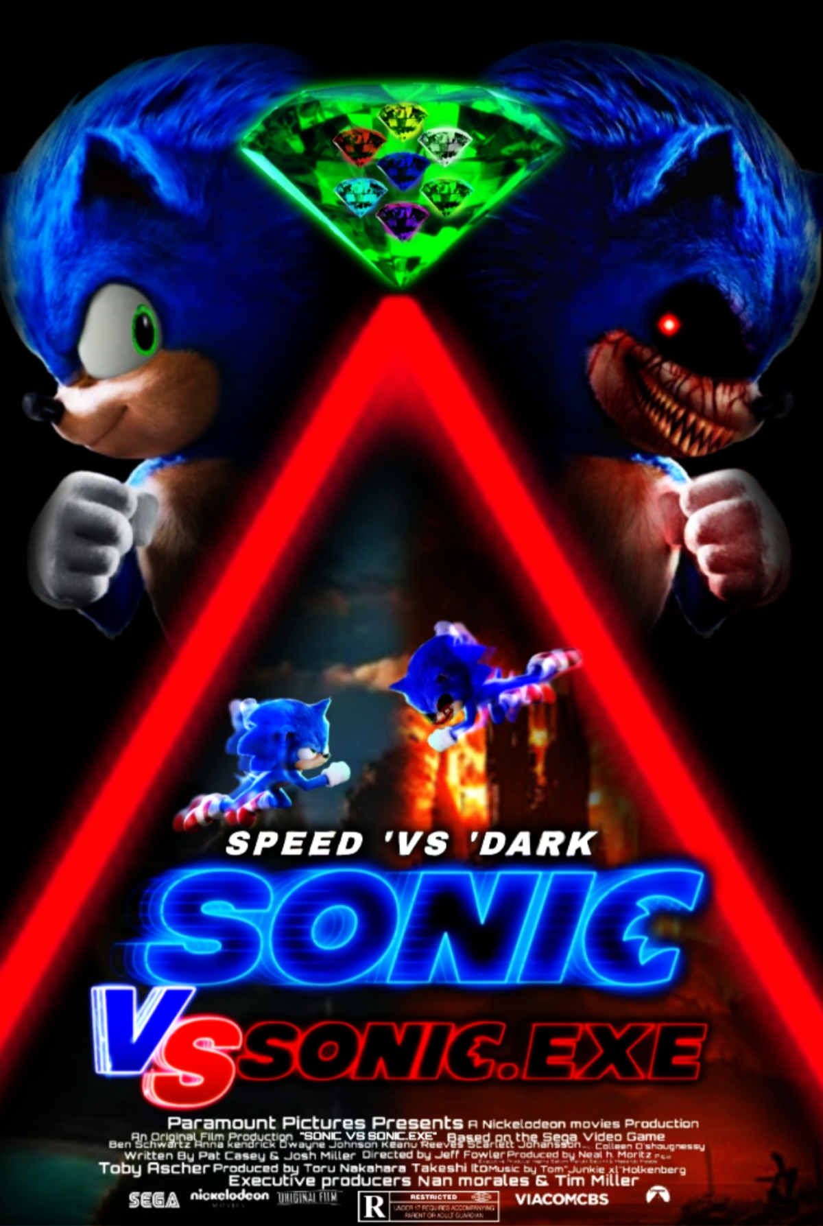 Sonic VS Sonic.EXE fanmade custom poster #2 by Nikisawesom on DeviantArt