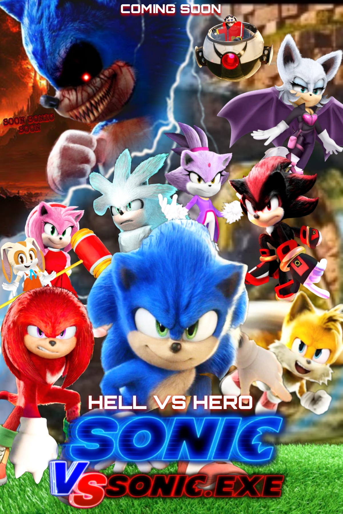 Movie Super Sonic vs Sonic exe #moviesonic #moviesupersonic #moviesoni