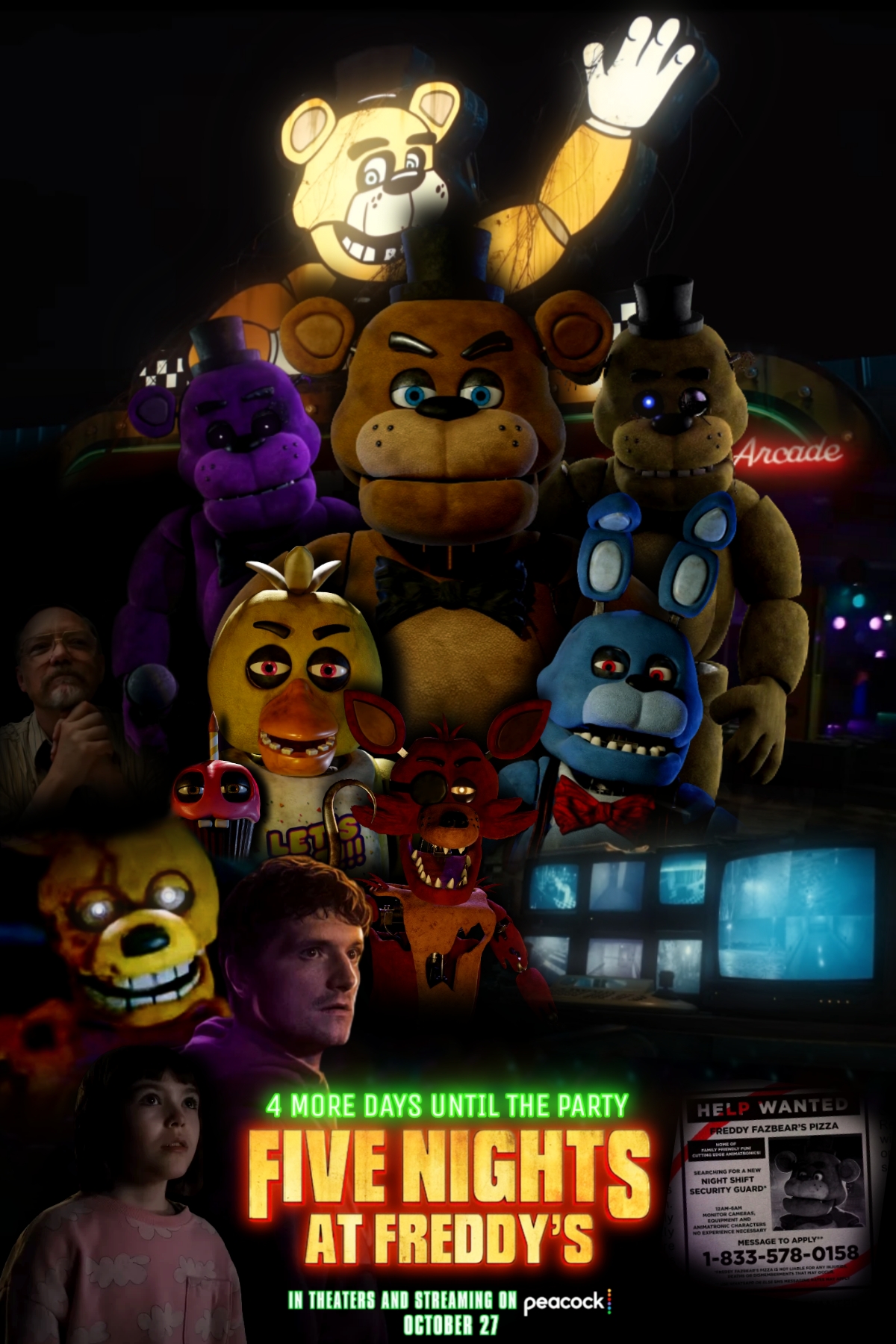 Personalised Five Nights at Freddy's Party Posters