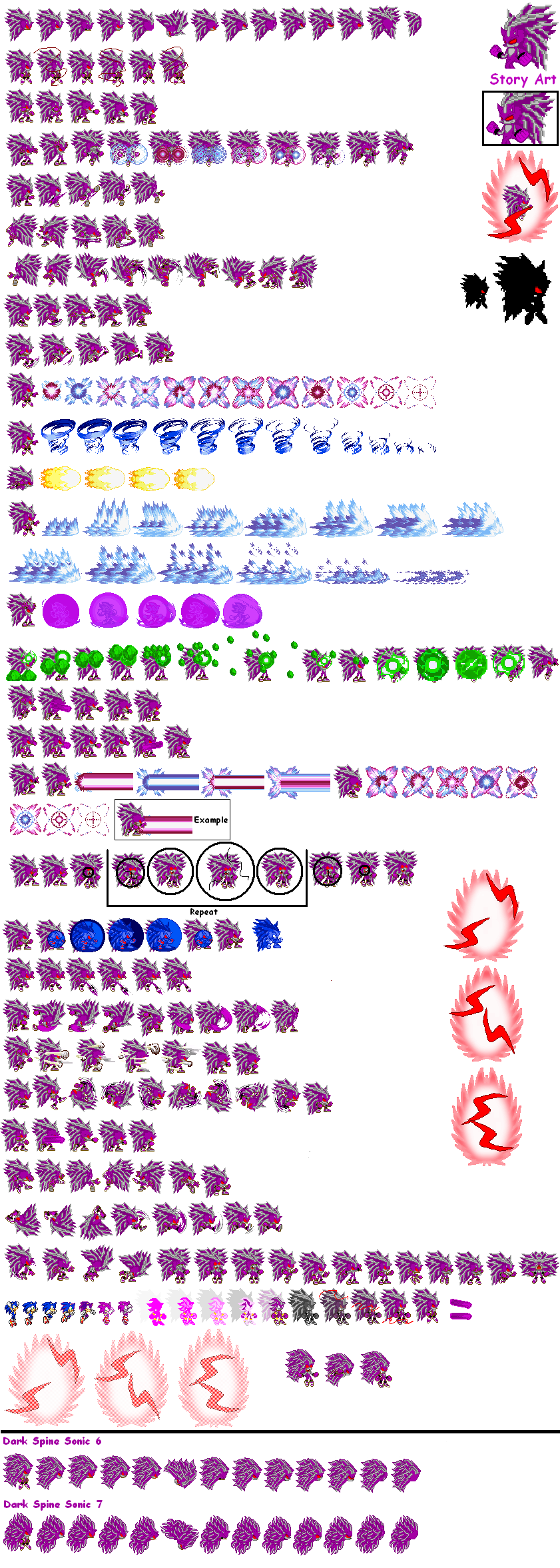 Darkspine Sonic sprites by kaijinthehedgehog on DeviantArt