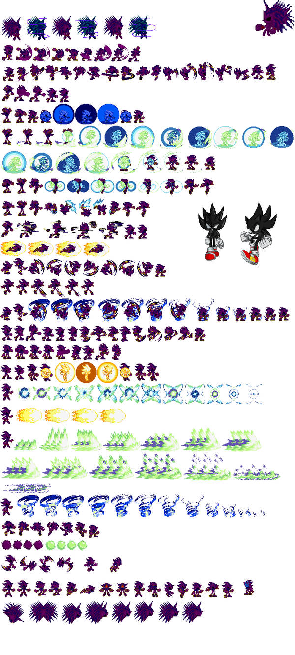 Dark Spine Sonic sprite sheet by razorthecurse on DeviantArt