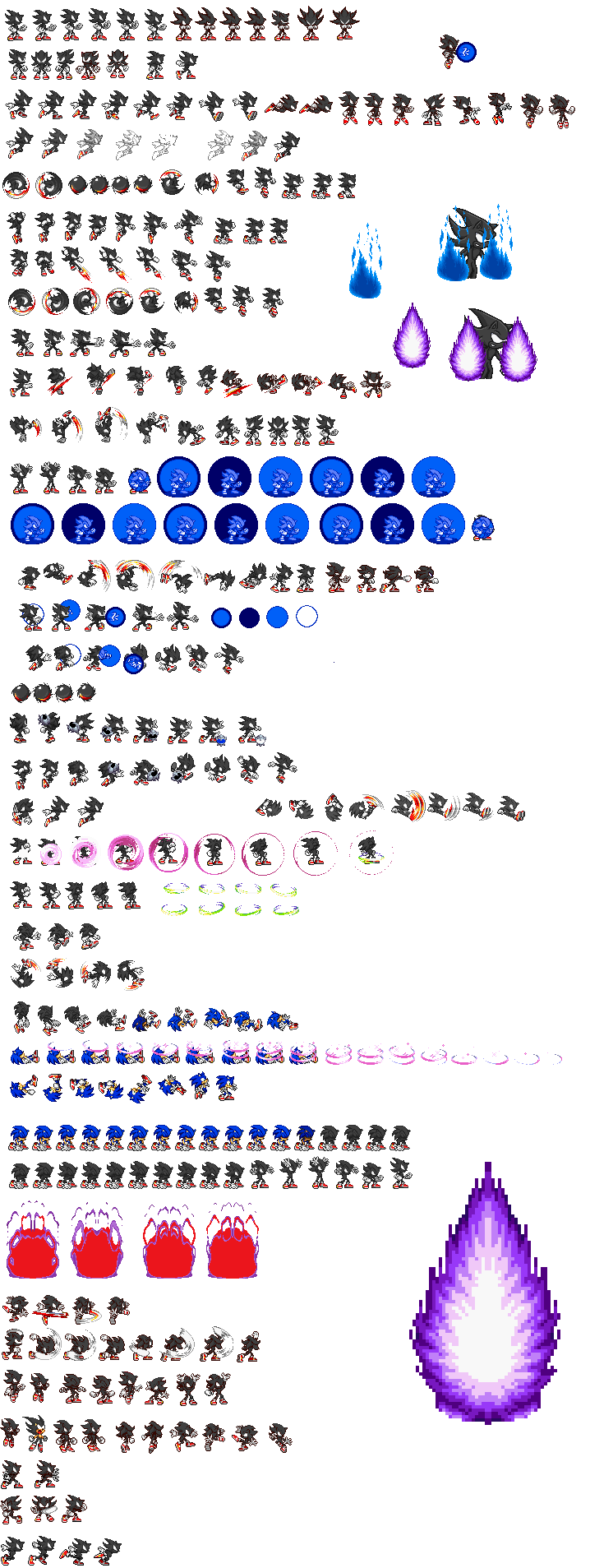 Dark Sonic sprites still more by Phantom644 on DeviantArt