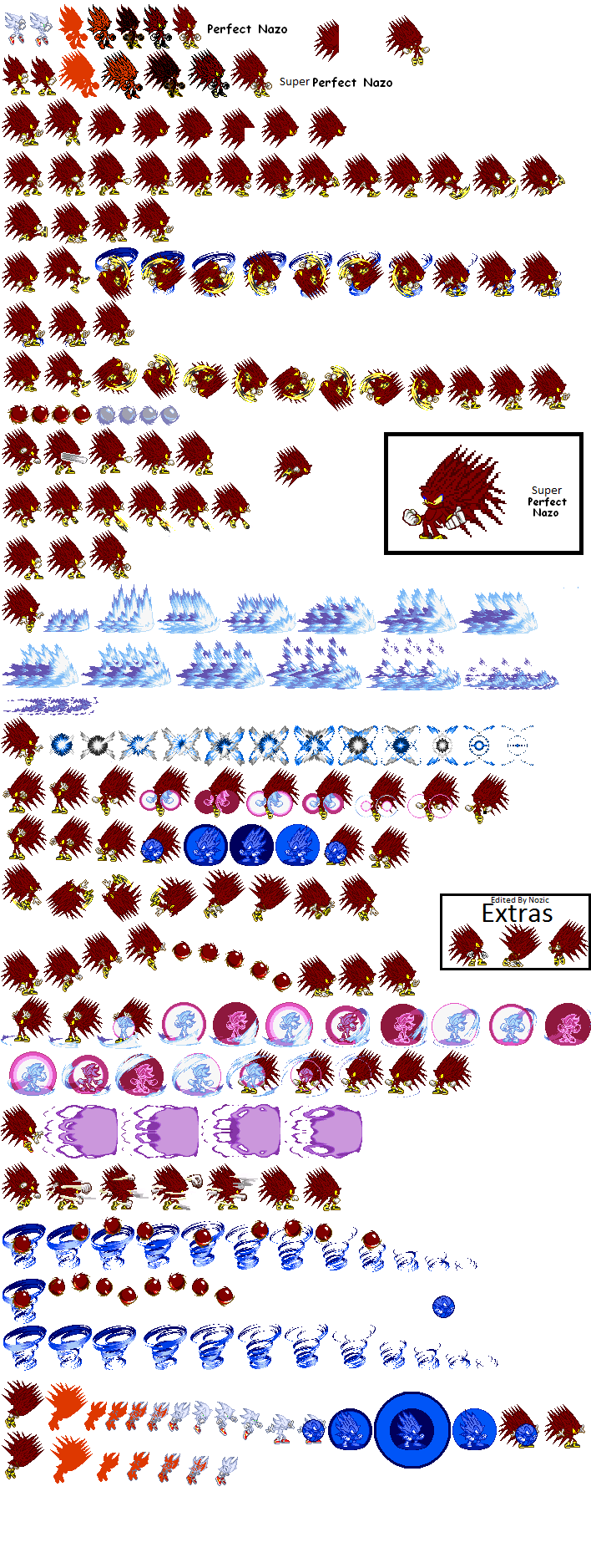 Perfect Nazo The Hedgehog Sprites