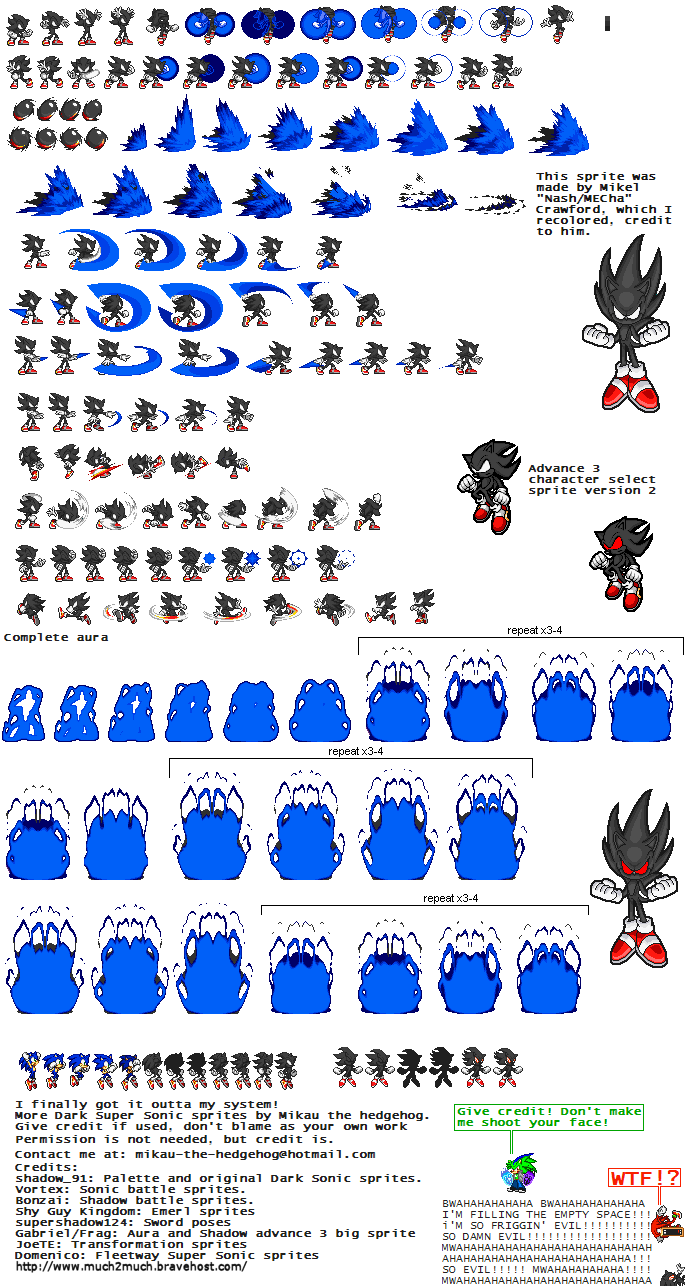 Dark sonic 3 sprites NB by evgeniimurin on DeviantArt