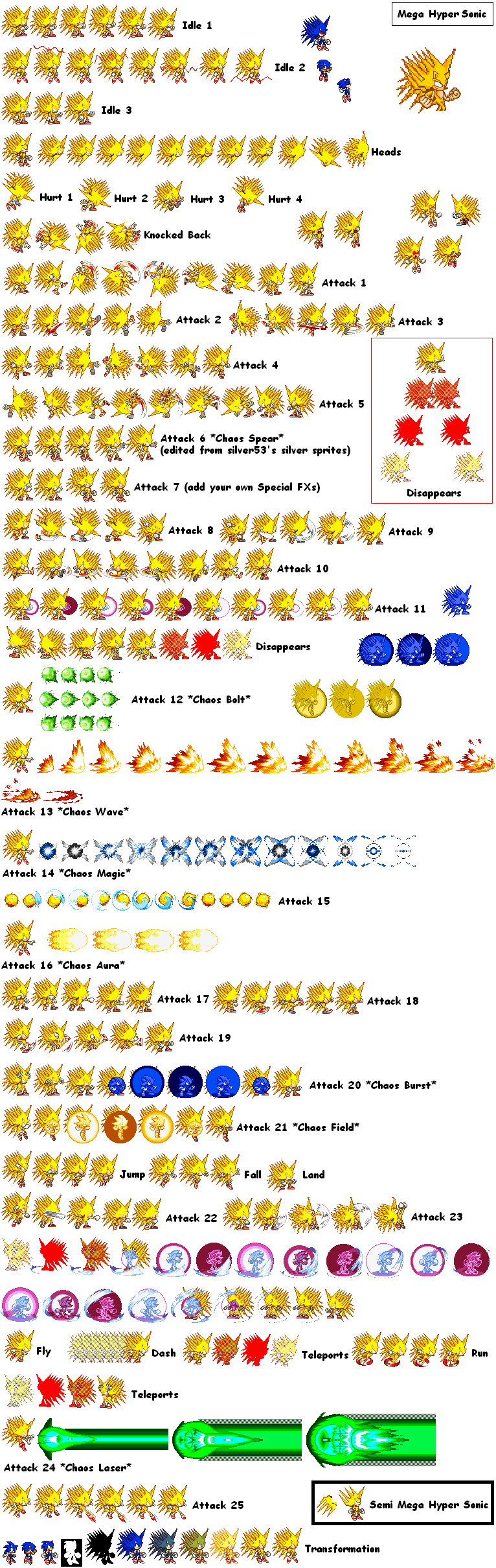 Hyper Sonic 3 sprites by multiadventures984 on DeviantArt