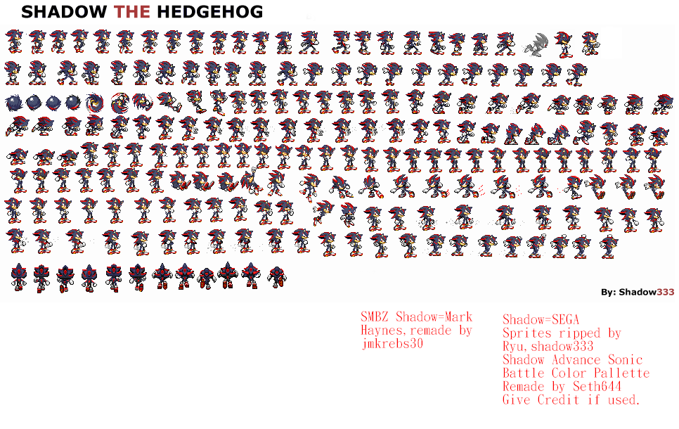 Shadow advance SB Color pallette sprites by Phantom644 on DeviantArt