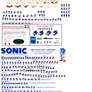 Sonic The Hedgehog sprites sheet