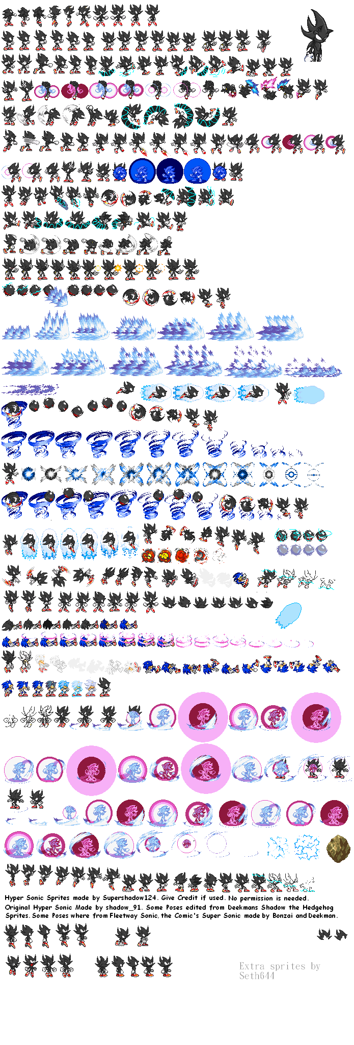 Dark Hyper Sonic With Extra Sprites By Phantom644 On Deviantart