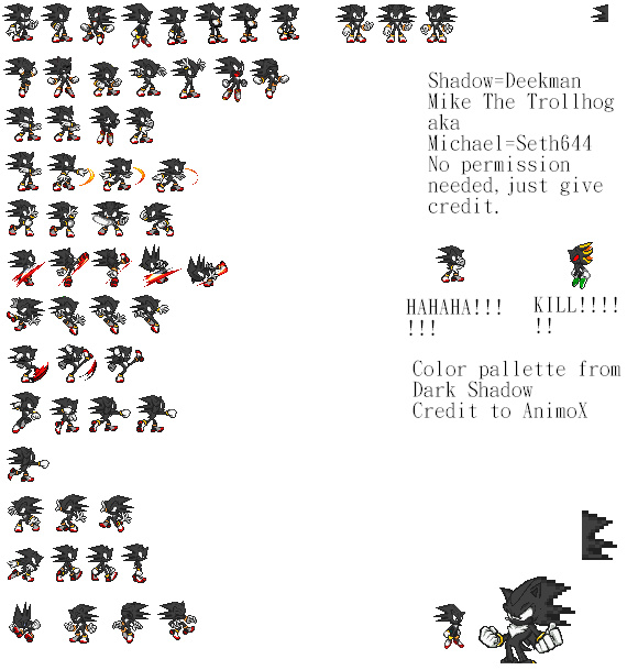 Dark Sonic sprites still more by Phantom644 on DeviantArt