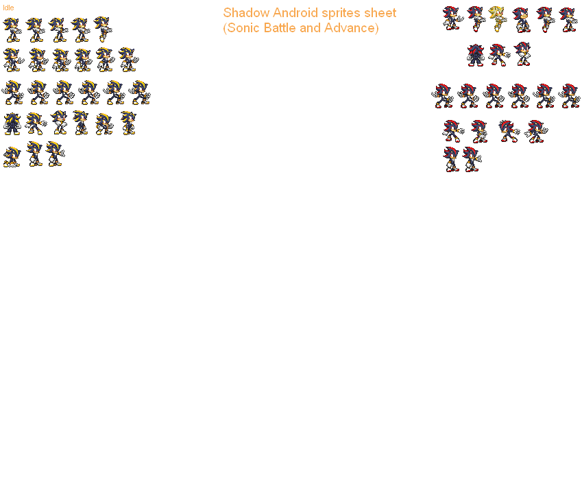 Shadow Android sprites sheet W.I.P by Phantom644 on DeviantArt