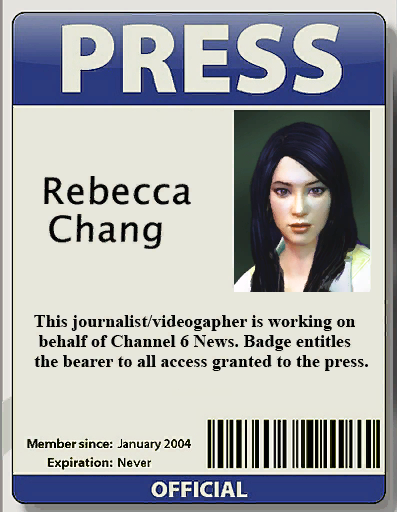 Rebecca Chang's ID from Dead Rising 2 and OTR