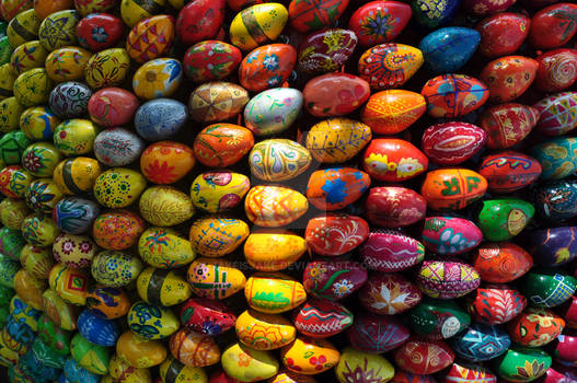The Ukrainian colorful eggs
