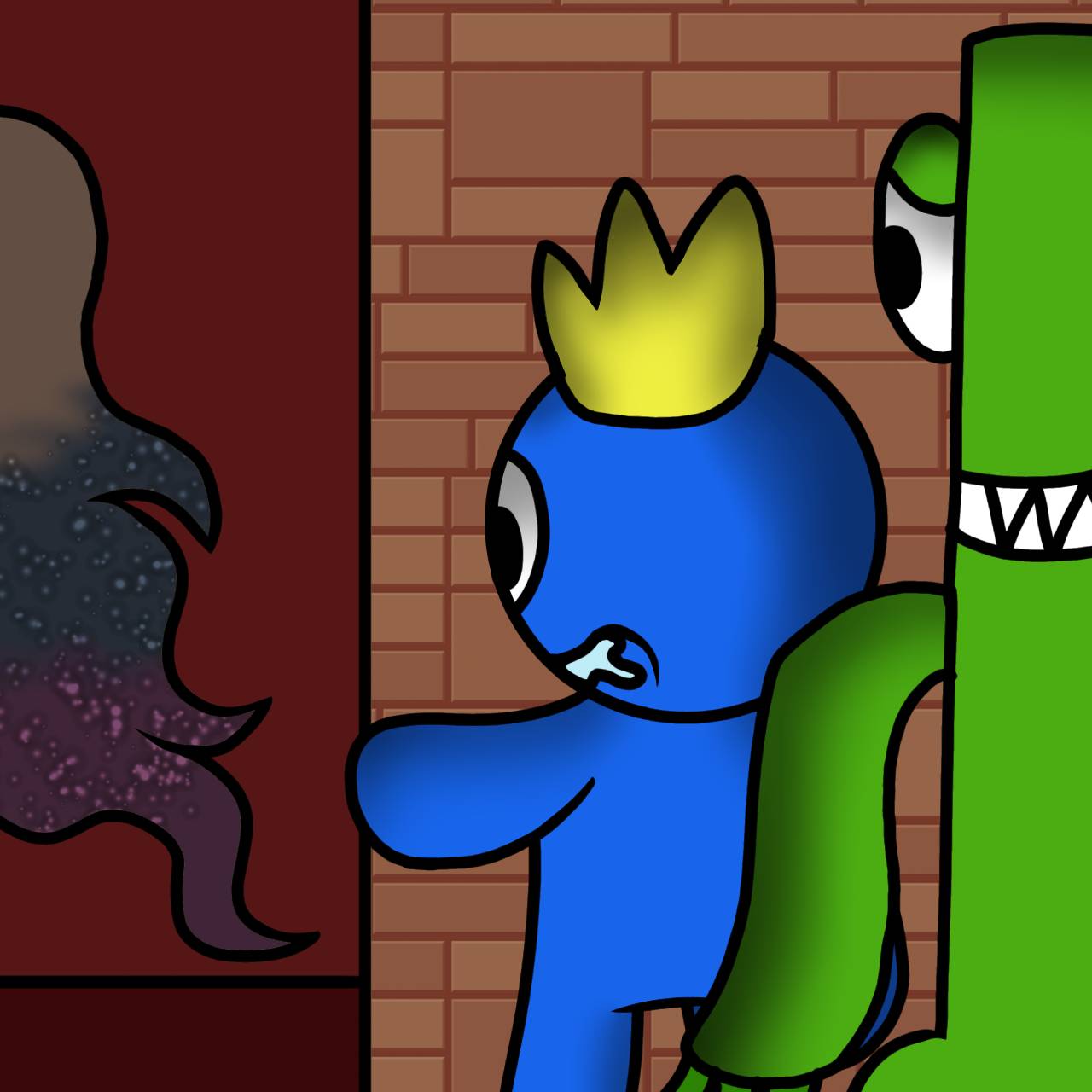 Blue x Green Rainbow Friends But Flushed by 1zummyx on DeviantArt