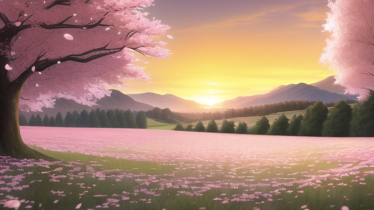NovelAI Sakura Trees Sunset 4K Wallpaper by DarkPrncsAI on DeviantArt