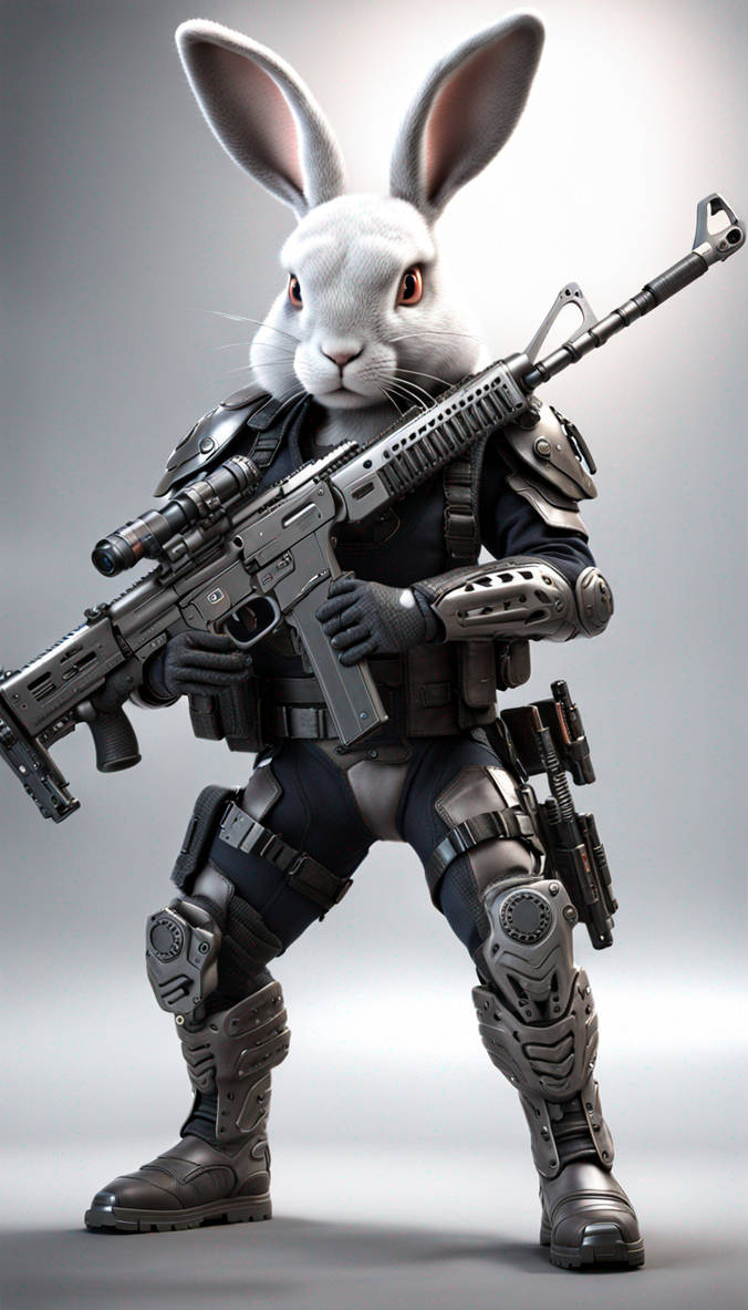 Humanoid Fighting Rabbit Humanoid bunny Gun warrior by mztpanti on DeviantArt