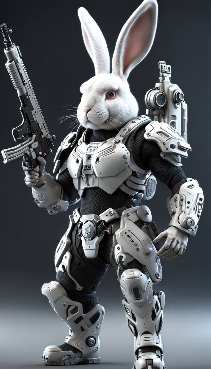 Humanoid Fighting Rabbit Humanoid bunny Gun warrior by mztpanti on DeviantArt