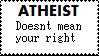 Atheist doesnt mean stamp