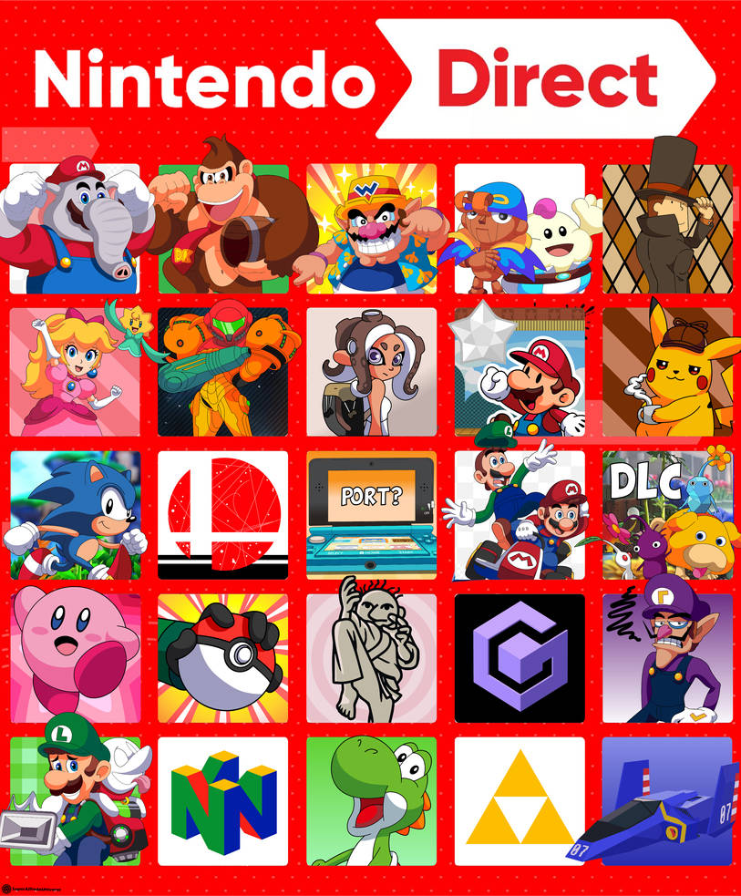Nintendo Direct - Bingo Card (6.21.23 UPDATED) by SarhanXG on DeviantArt