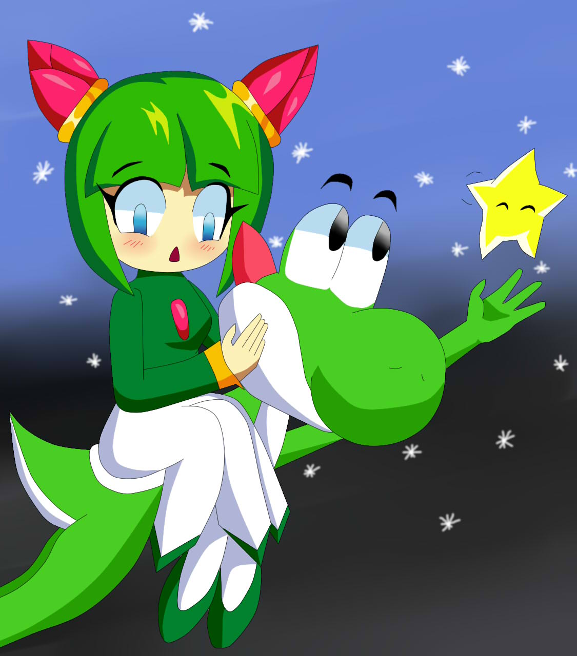 cosmo y yoshi en el espacio