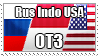 Russia x Indonesia x USA OT3 Stamp