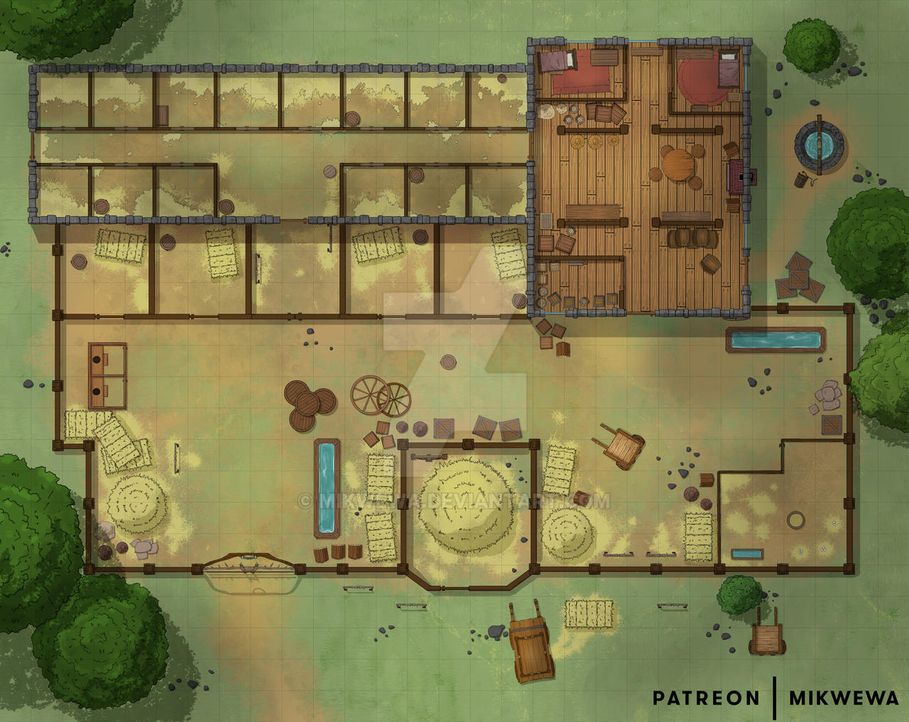 Barn Combat Map Stables Battlemap by mikwewa on DeviantArt