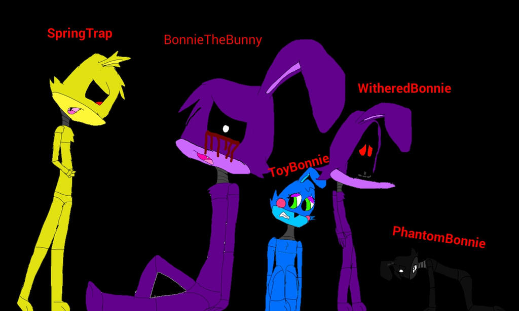 All of The BonnieTheBunny's by FNaFIsAwesomeGirl on DeviantArt All of The BonnieTheBunny's by FNaFIsAwesomeGirl on DeviantArt