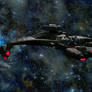 Klingon Vorcha class cruiser in deep space