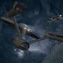 Enterprise And Klingon Cartoon Angle