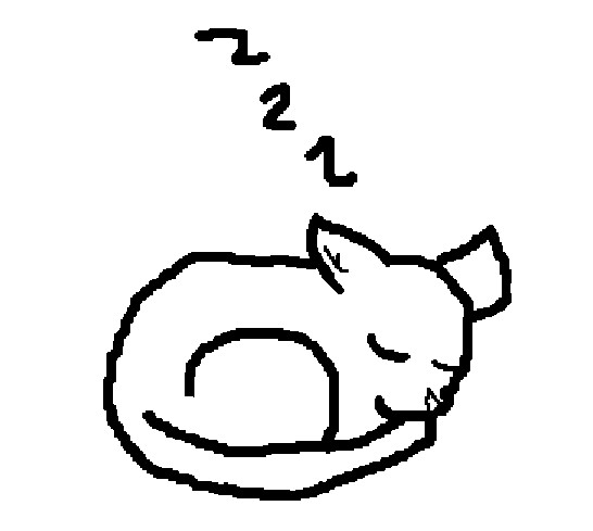 Sketched sleeping kitten