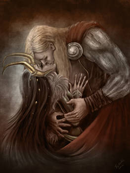 Thor and Loki kiss