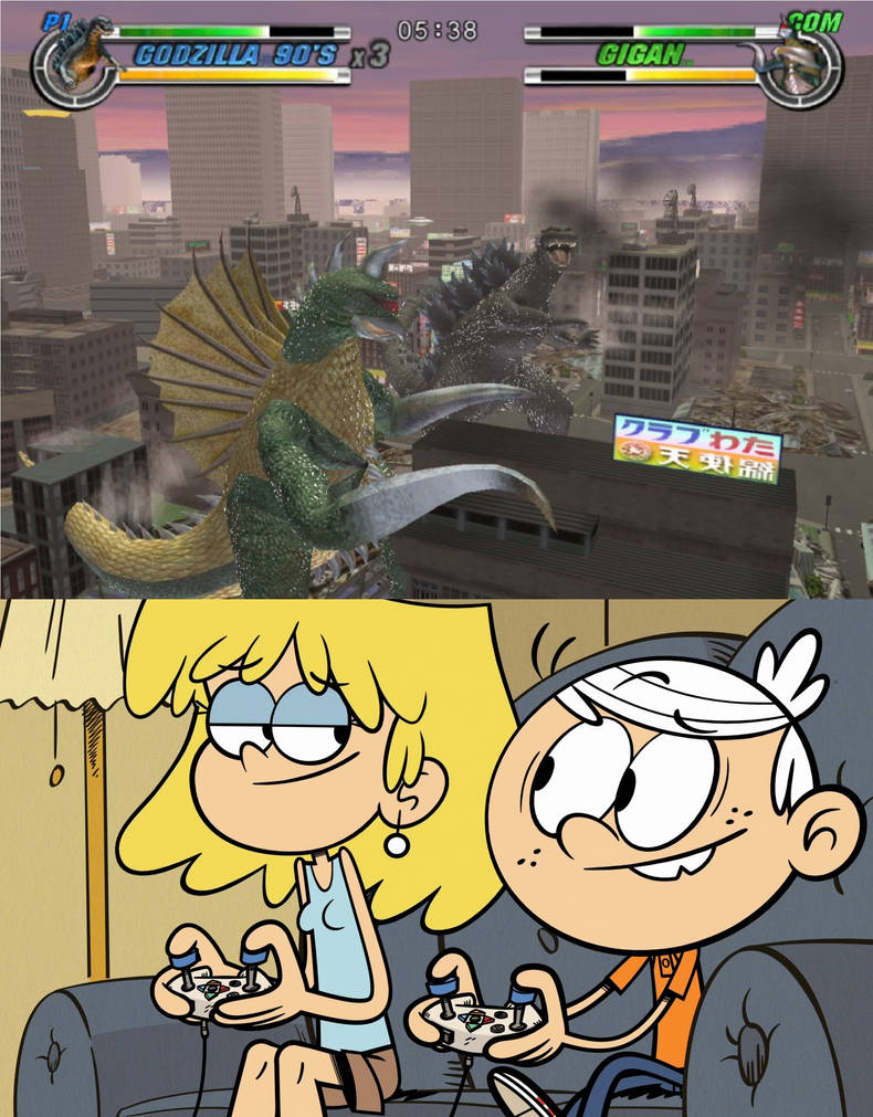 Godzilla Dam Lincoln and Lori plays Godzilla DAMM by cartoonfan22 on DeviantArt