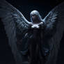 AI female angel in the dark night 3