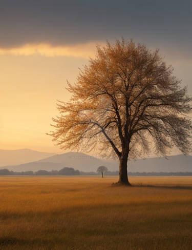 A lone tree in a meddow in the autm pt 2