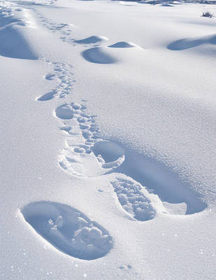 Male footprints in the snow