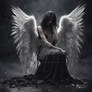 Broken Lonely Female Angel, Broken Hearts Around H