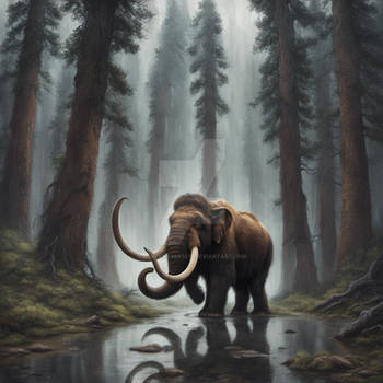 Mammoth, Forest, Rainy Day