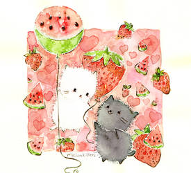 strawberries and watermelons