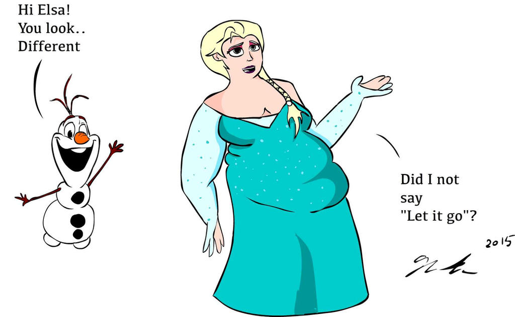 Frozen Inflation Deviantart Fat Elsa by ZebBemrose on DeviantArt