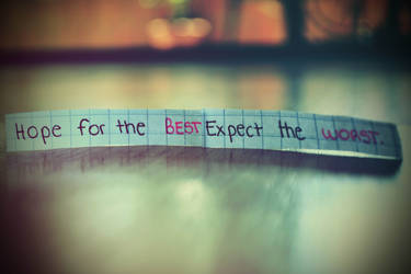 Hope for the best, expect the worst.