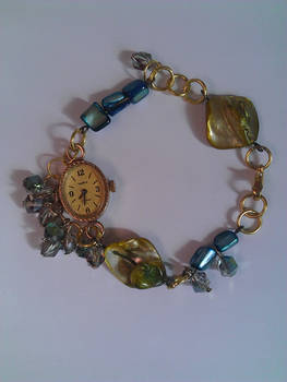 Steampunk watch piece crystal bracelet