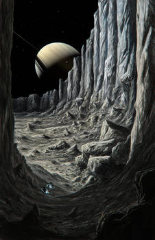 Canyon of the icy moon