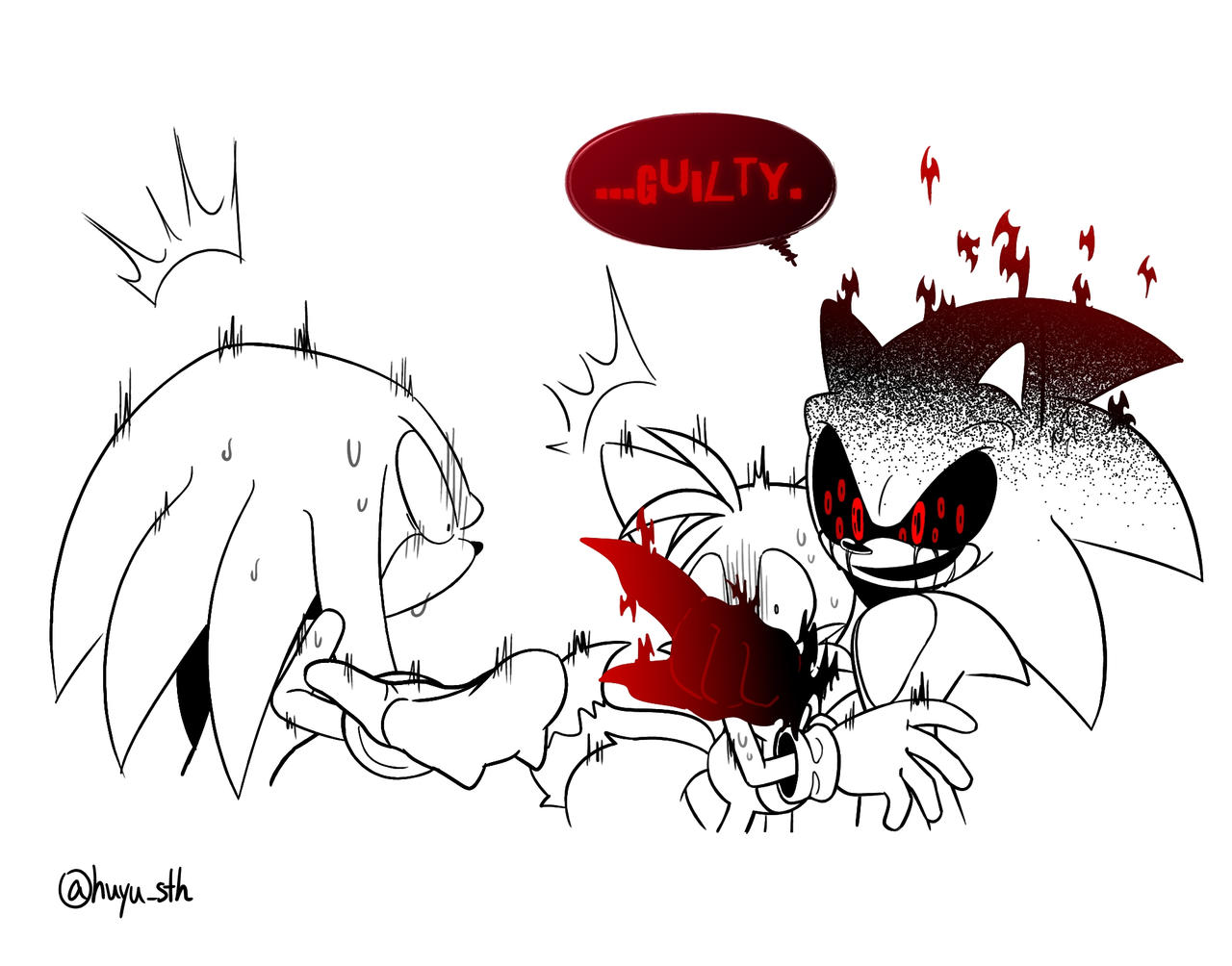 DevArts✏️ (EMERGENCY COMMISSIONS ARE OPEN!) on X: Fleetway Super Sonic vs  EXEs (Colored ver.) And yes, Sunky is here.  / X