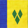 Hand-drawn flag of St. Vincent and the Grenadines