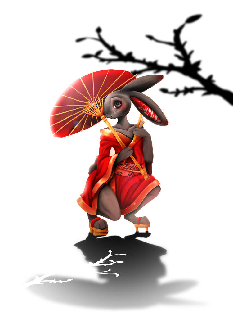 Geisha Rabbit by Mismador on DeviantArt