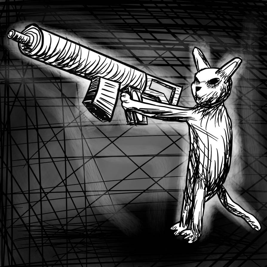 Sharp Cat Weapon Cat with a gun by ro-the-artist on DeviantArt