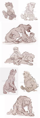 CM - GF sketches (werewolves)