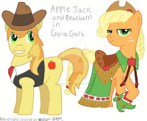 Apple Jack and Braeburn in Gala Garb by lcponymerch